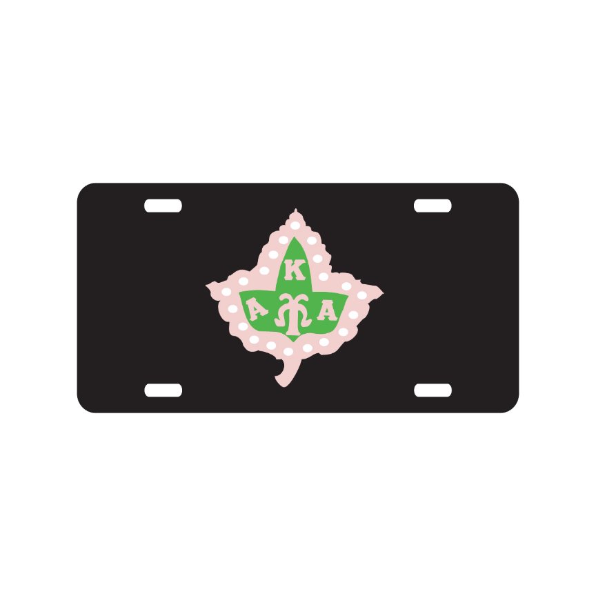 AKA License Plate Ivy (Pink on Black)