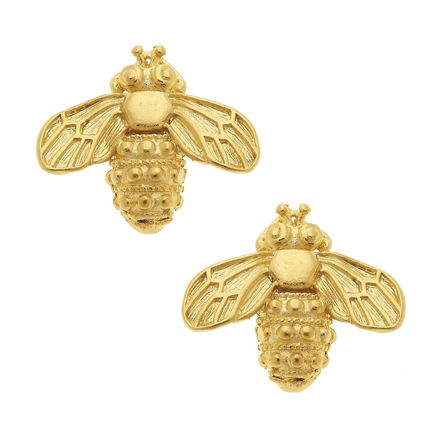 Gold Bee Stud Earrings