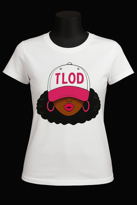 TLOD Ball Cap Lady Vinyl Tee (White)