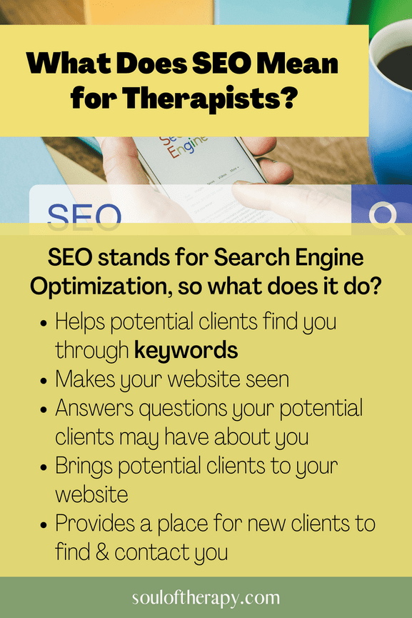 what does SEO for therapists mean?