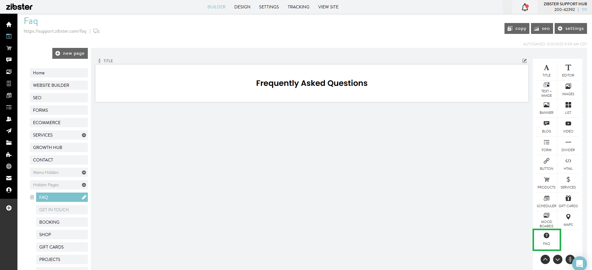 How To Use FAQ Blocks - Zibster Knowledge Base